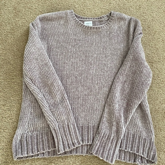 Full Tilt Mauve Velvet Sweater - Picture 1 of 3